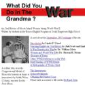 What Did You Do In the War?