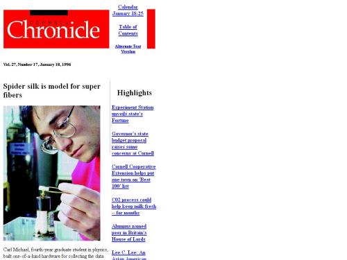 http://www.news.cornell.edu/Chronicle/96/1.18.96/Chron.html