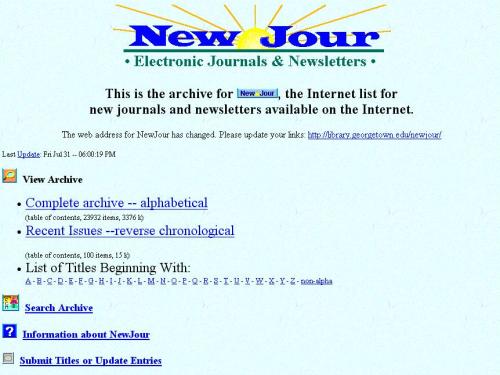 http://library.georgetown.edu/newjour/index.html