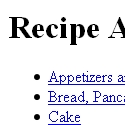 Recipe Archive Index