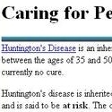 Caring for People with Hunginton’s Disease