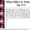 What Miles Is Watching On TV!
