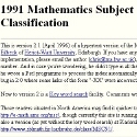 Mathematical Review 1991 Subject Classification