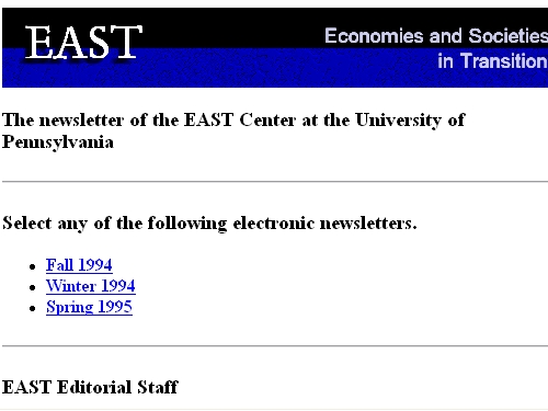 http://www.ssc.upenn.edu/east/east.html